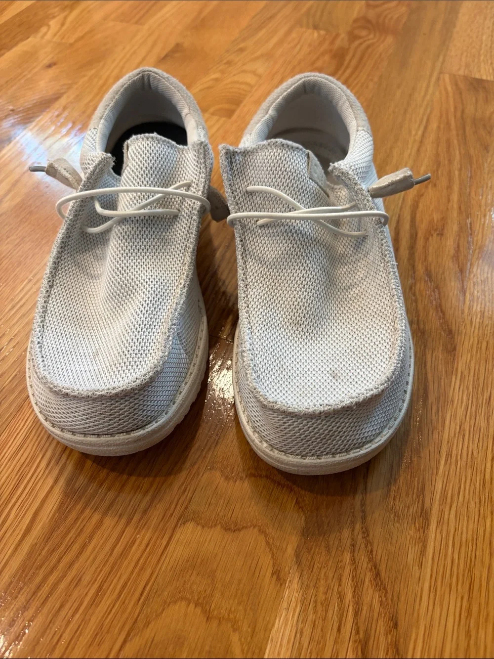 Hey Dude Kids Off-White Mesh Slip-On Moccasins